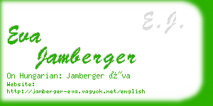 eva jamberger business card